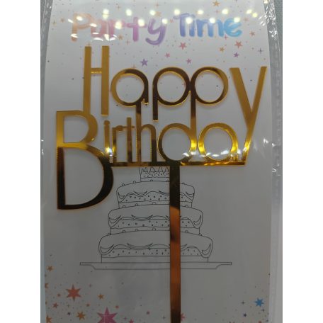 Tortadekoráció akril arany