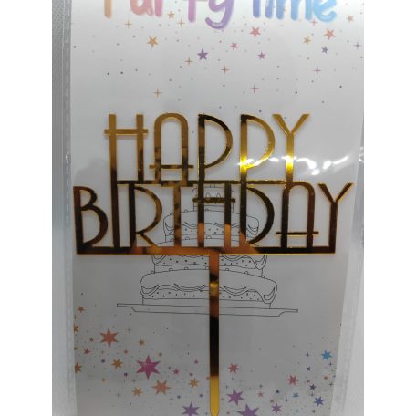 Tortadekoráció arany akril