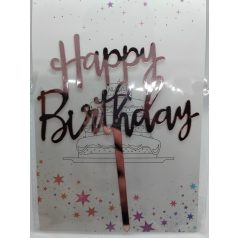 Tortadekoráció akril rosegold