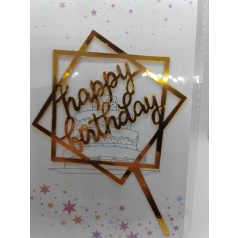 Tortadekoráció arany akril