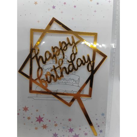 Tortadekoráció arany akril