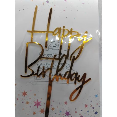 Tortadekoráció arany akril