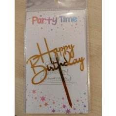 Tortadekoráció akril arany