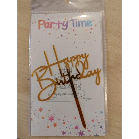 Tortadekoráció akril arany