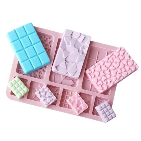 SZILIKON CSOKOLÁDÉ ÖNTŐFORMA – TÁBLÁS CSOKI MIX (9 RÉSZES)