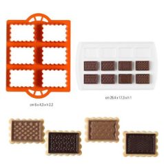   Csokis keksz készítő (kiszúró és csokiöntő forma) geometrikus mintával