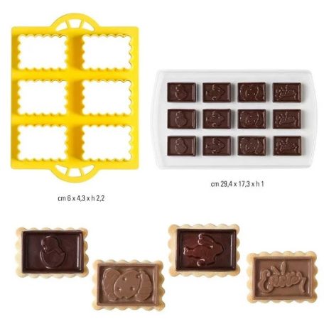 Csokis keksz készítő (kiszúró és csokiöntő forma) húsvéti mintával