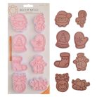 FONDANT ÉS MARCIPÁN MŰANYAG KISZÚRÓ ÉS MINTÁZÓ SZETT – karácsony (6 DARAB/CSOMAG)