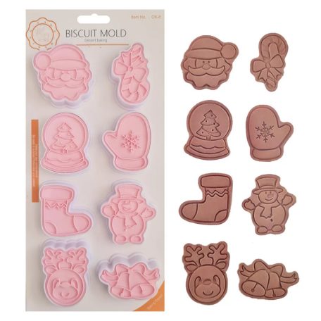 FONDANT ÉS MARCIPÁN MŰANYAG KISZÚRÓ ÉS MINTÁZÓ SZETT – karácsony (6 DARAB/CSOMAG)