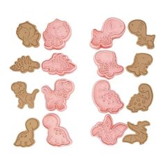   FONDANT ÉS MARCIPÁN MŰANYAG KISZÚRÓ ÉS MINTÁZÓ SZETT – DINOSZARUSZ (8 DARAB/CSOMAG)