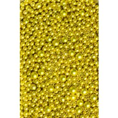 Cukorgyöngyök, Soft metál arany, 3, 5, 7, 10 mm