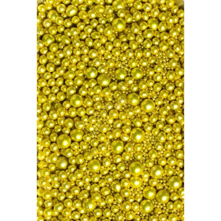 Cukorgyöngyök, Soft metál arany, 3, 5, 7, 10 mm