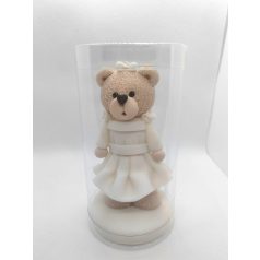 Tortadísz cukorfigura lány maci