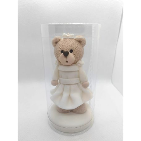 Tortadísz cukorfigura lány maci