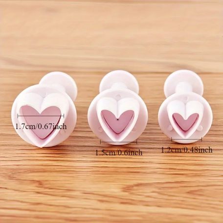 Szív kiszúró 3 db-os