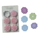 FONDANT ÉS MARCIPÁN MŰANYAG KISZÚRÓ ÉS MINTÁZÓ SZETT – hópehely (6 DARAB/CSOMAG)