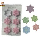 FONDANT ÉS MARCIPÁN MŰANYAG KISZÚRÓ ÉS MINTÁZÓ SZETT – hópehely (6 DARAB/CSOMAG)