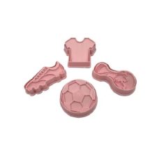   FONDANT ÉS MARCIPÁN MŰANYAG KISZÚRÓ ÉS MINTÁZÓ SZETT – FOCI ÉS SERLEG  (4 DARAB/CSOMAG)