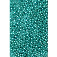 Soft cukorgyöngyök metál türkiz kék 3, 5, 7, 10 mm