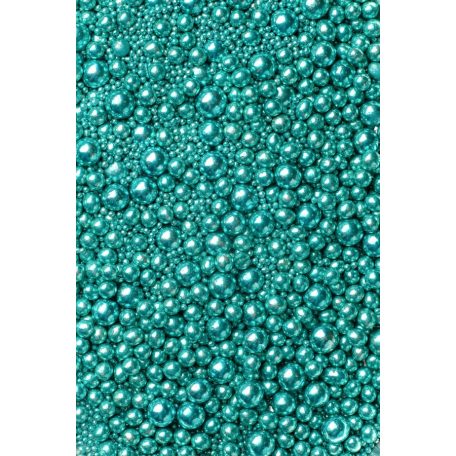 Soft cukorgyöngyök metál türkiz kék 3, 5, 7, 10 mm