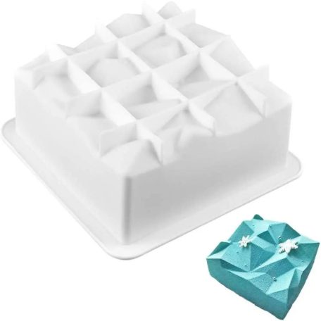 Szilikon mousse forma gyémánt négyszög 