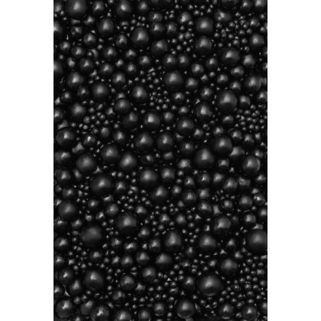 Soft cukorgyöngyök, fekete 3, 5, 7, 10 mm