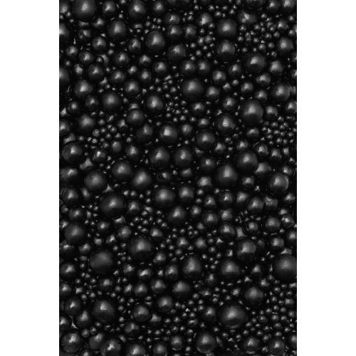 Soft cukorgyöngyök, fekete 3, 5, 7, 10 mm