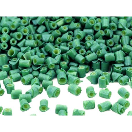 Metál zöld színű mini étcsokoládé tekercs