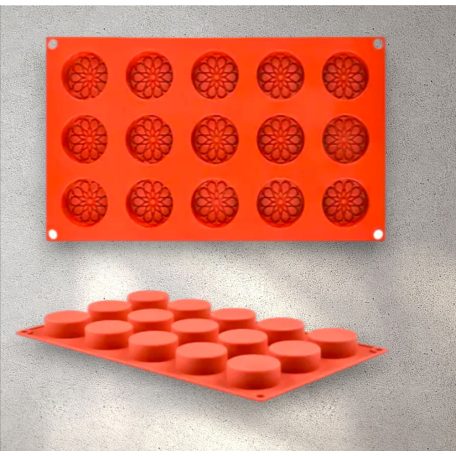 Virág mintás kör szilikon forma