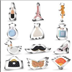 Párizs témájú fém kiszúró 12 db-os