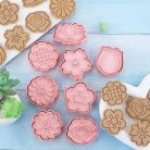 FONDANT ÉS MARCIPÁN MŰANYAG KISZÚRÓ ÉS MINTÁZÓ SZETT – VIRÁG (8 DARAB/CSOMAG)