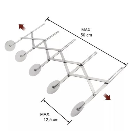 Rozsdamentes 2x5 pengés állítható tésztavágó