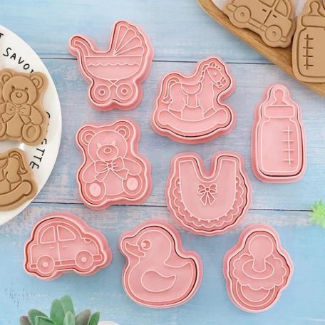 MŰANYAG KISZÚRÓ ÉS MINTÁZÓ SZETT – KERESZTELŐ BABA (8 DARAB/CSOMAG)