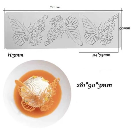 Szilikon tuile ostya forma pillangó