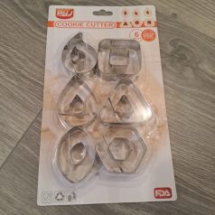   Fém sütemény, linzer kiszúró 6 db-os - Geometrikus formák