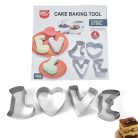 Fém tortaforma LOVE 4 db-os