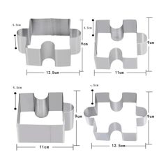 Fém tortaforma puzzle alakú 4 db-os