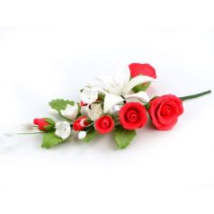 Liliom és rózsa csokor  (teljes hossz 22 cm)