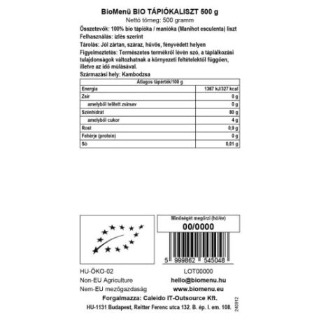 BIO TÁPIÓKALISZT 500 g