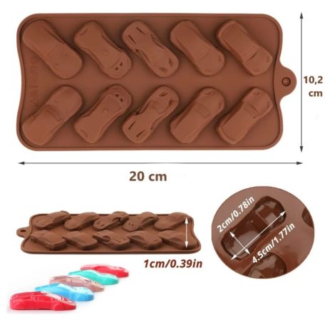 Autó mintás szilikon forma 10 db-os