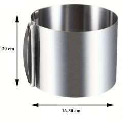   ÁLLÍTHATÓ TORTAFORMA, TORTAKARIKA – KEREK – 16-30 cm 20 cm magas