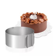   ÁLLÍTHATÓ TORTAFORMA, TORTAKARIKA – KEREK – 16-30 cm 20 cm magas