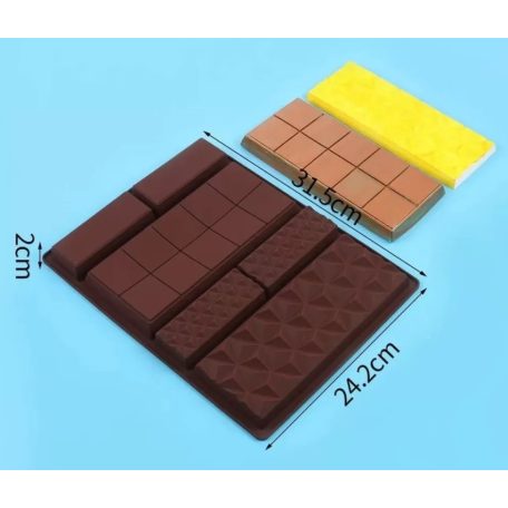 Szilikon csokiforma 6 részes