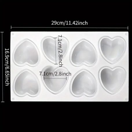 Szív szilikon forma 8 részes