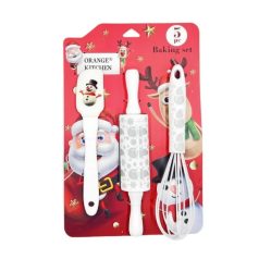 Karácsonyi Konyhai Sütőszett – 3 részes, fehér