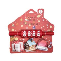 Karácsonyi Konyhai Sütőszett – 4 részes, piros