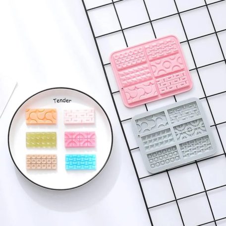 Szilikon táblás csokoládé forma-6 részes