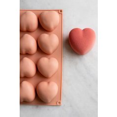 Szív mintás mousse szilikon forma-8 részes
