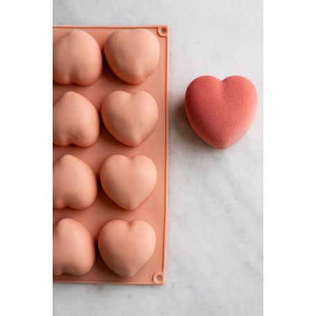 Szív mintás mousse szilikon forma-8 részes