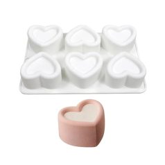 Szív mintás mousse szilikon forma-6 részes